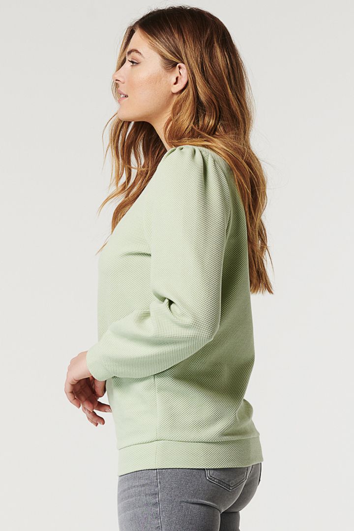 Maternity and Nursing Sweater with Puffy Sleeves
