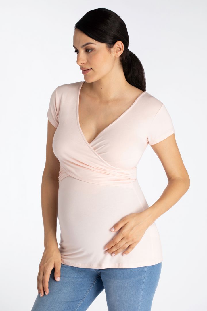 Eco Cross-Over Maternity and Nursing Shirt blush