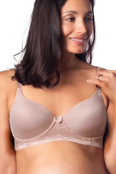 Forever Yours Nursing Bra with Lace Trim, skin tone