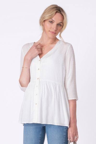 Maternity and Nursing Tunic Front V-Neck Button 