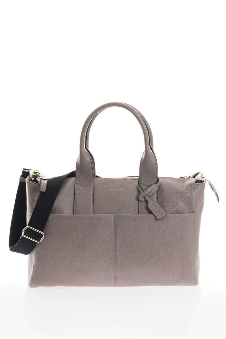 Luxe changing bag made of calfskin leather, grey