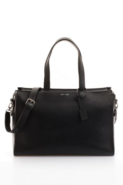 Diaper Bag made of black Leather