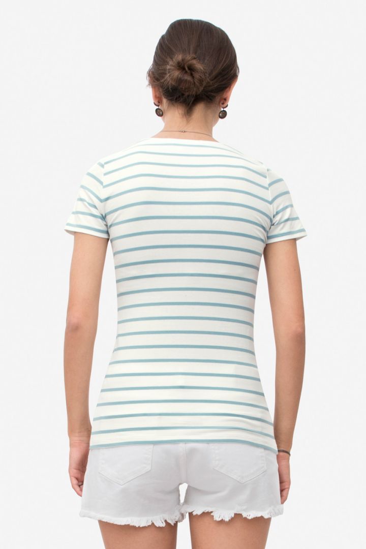 Streifen Umstands- und Stillshirt aus Bio-Baumwolle mint