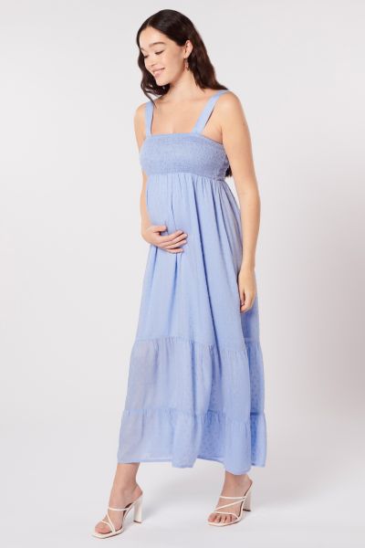 Maxi Maternity and Nursing Dress with removable Straps