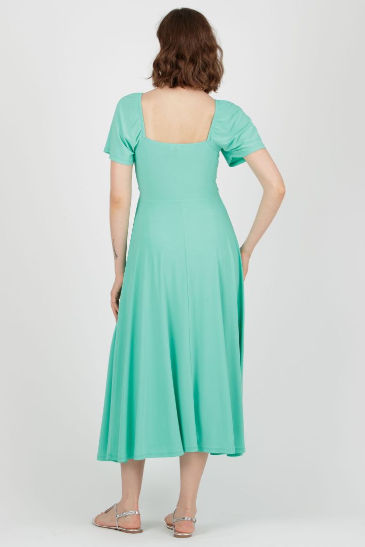 Festive Maternity and Nursing Dress with Knot Detail mint