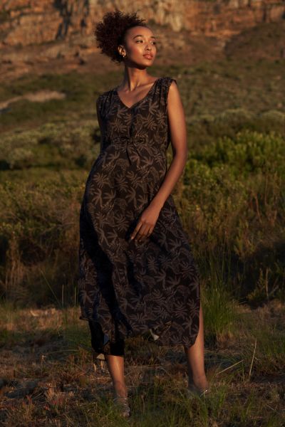 Midi Maternity Dress with Leopard Print