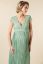 Preview: Festive Maternity Dress with Lace Top and Pleats mint