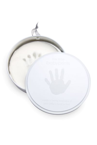 Geschenkdose für Baby Hand- oder Fußabdruck grau