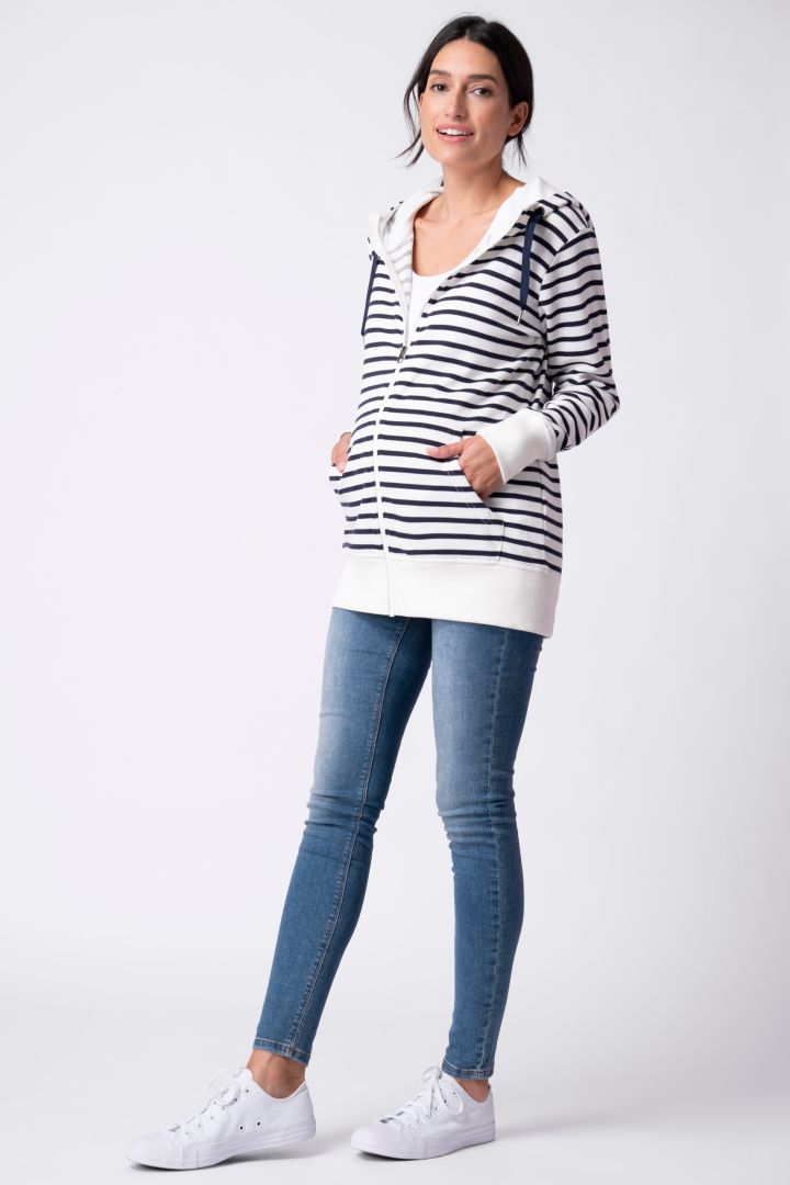 Maternity and Babywearing Hoody with Stripes
