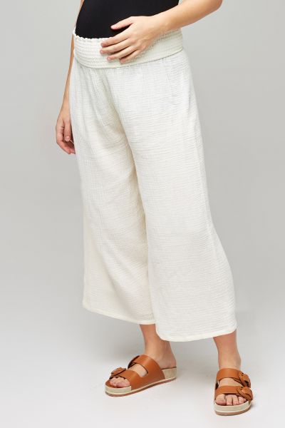 Organic Musselin Umstands-Culotte off-white