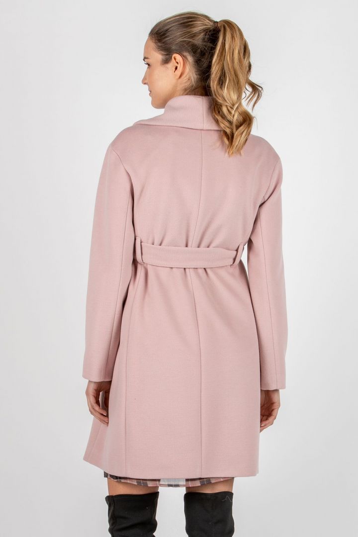Maternity Coat with Shawl Collar pink