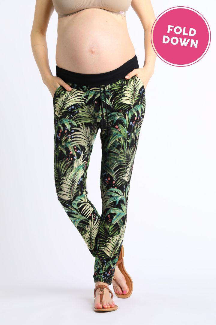Ecovero Maternity Trousers with Palm Print