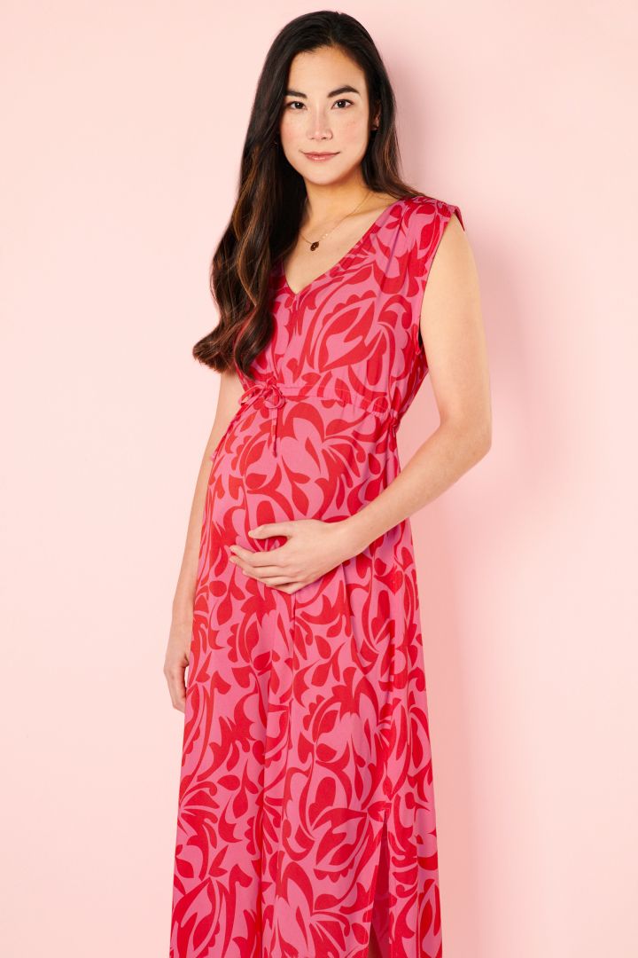 Midi Maternity Dress with Print