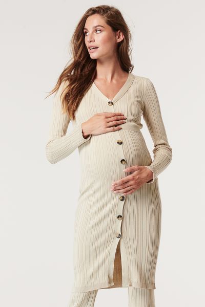 Long Ribbed Maternity Cardigan 