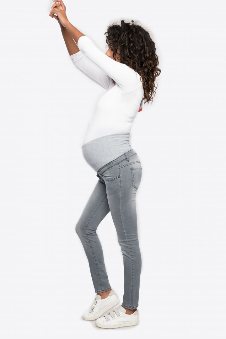 Slim Fit Maternity Jeans with Seamless Band grey