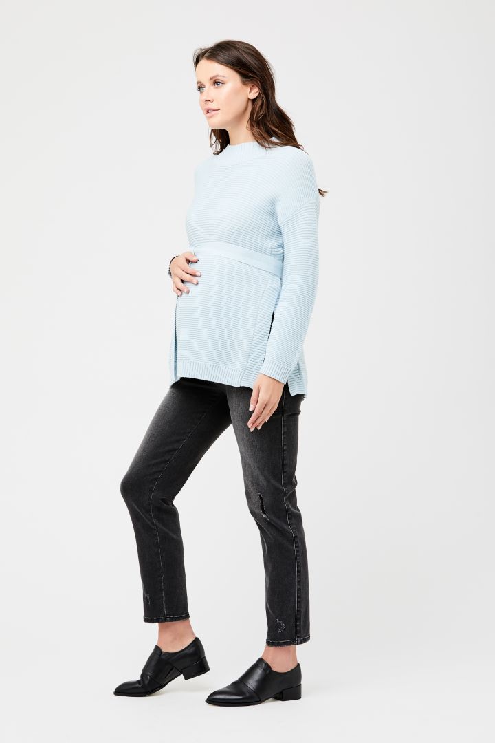 Maternity and Nursing Knit Sweater turquoise