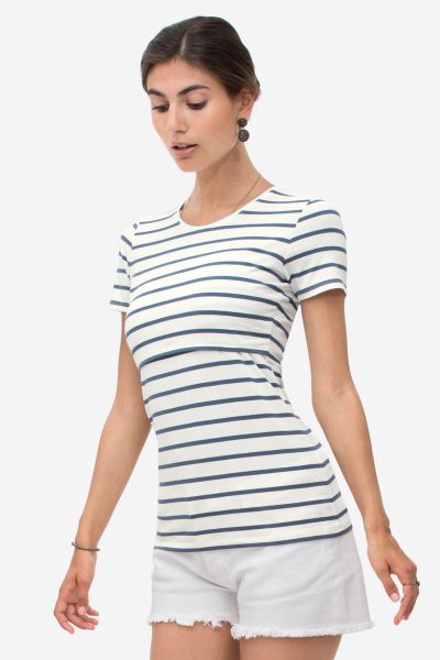 Striped Maternity and Nursing Shirt blue/white