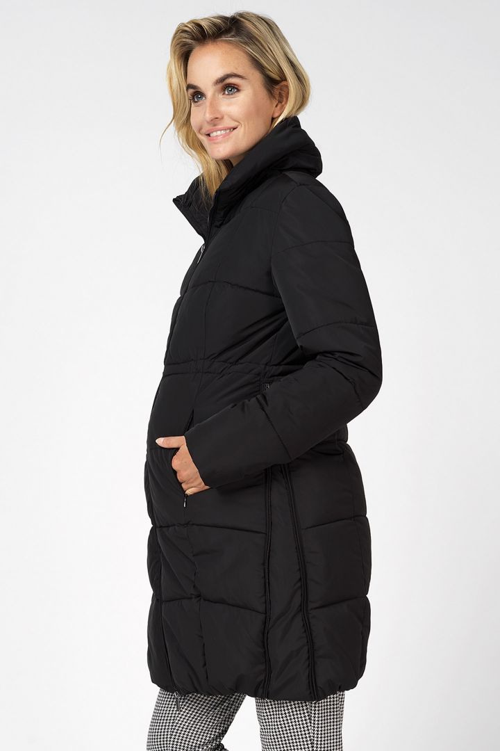 Maternity Winter Coat with Baby Carrier Insert black