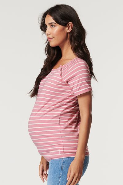 Organic Striped Maternity and Nursing Shirt