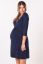 Preview: Modal Maternity and Nursing Nightdress with Lace navy