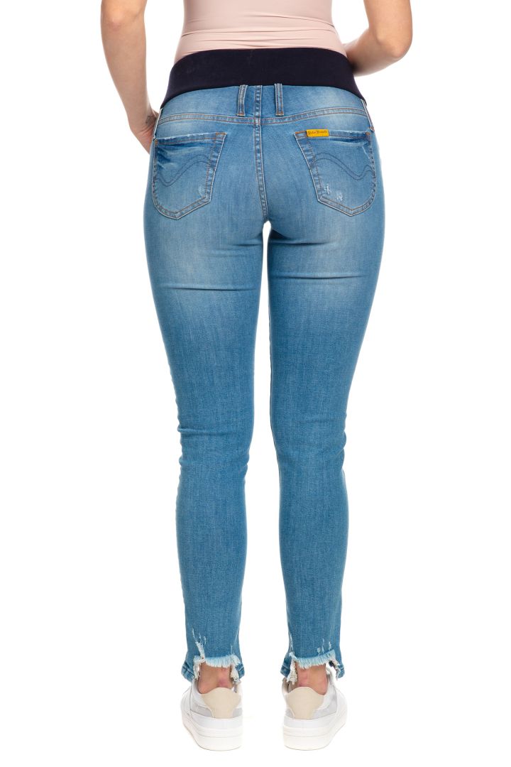 Maternity Jeans with Ripped Hem
