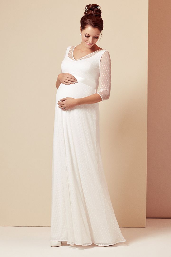 Maternity Bridal Dress with Dots