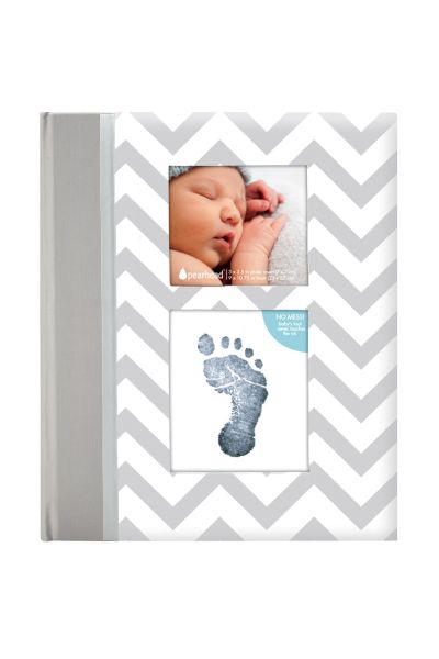 Memory Book with Photo Bag and Baby Imprint Set grey