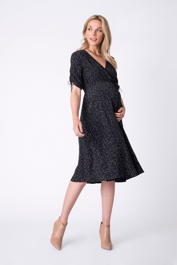 Maternity and Nursing Knee Length Wrap Dress
