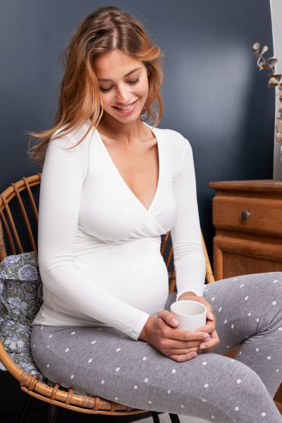 Cross-Over Maternity and Nursing Pyjama with Dots