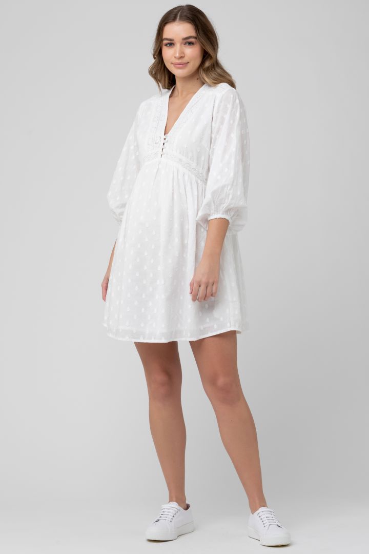Bohemian Maternity and Nursing Dress with Lace