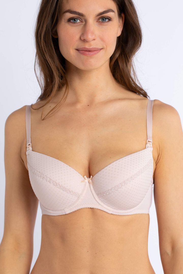Full Cup Nursing Bra with Moulded Cups light almond