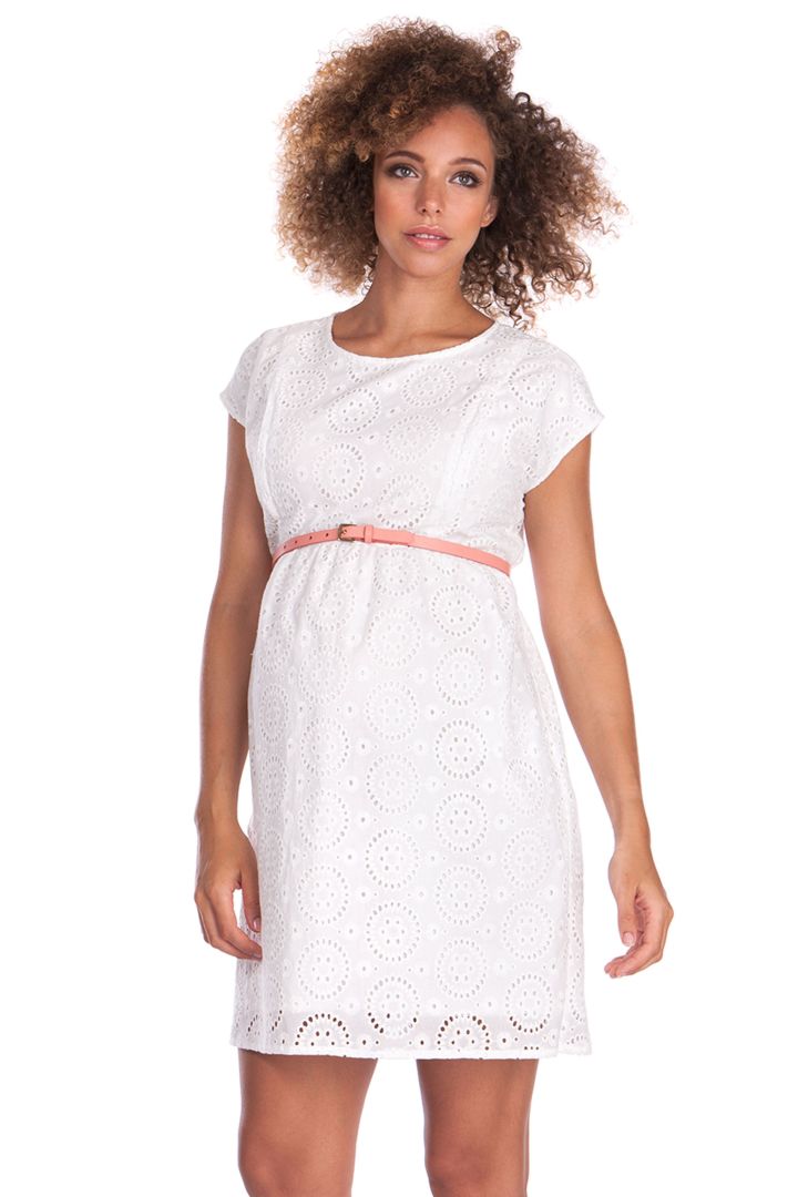 Panelled Detail Maternity Dress white