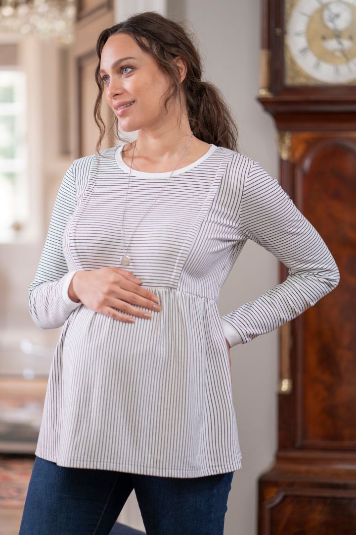 Maternity and Nursing Tunic with Stripes