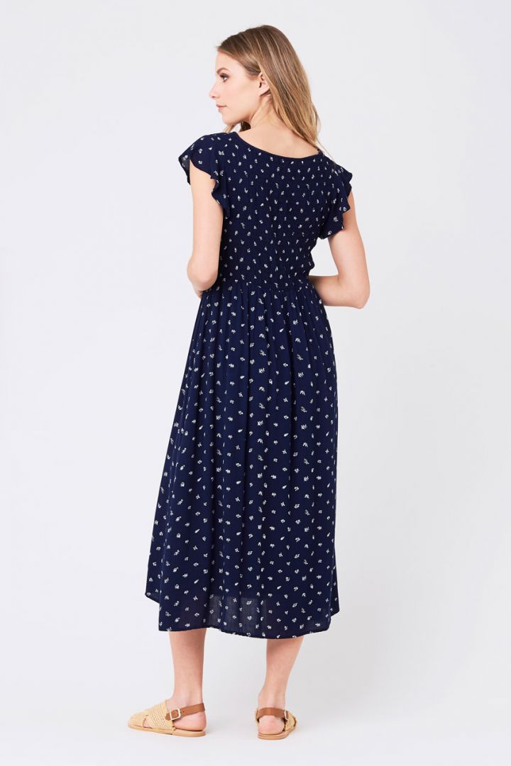 Mid-Length Maternity Dress with Print Design