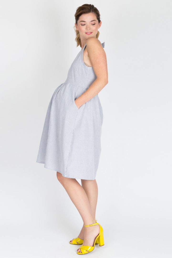 Seersucker maternity dress