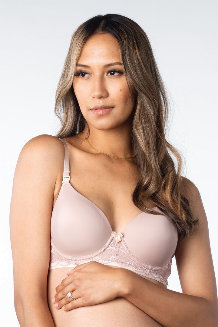 Forever Yours Nursing Bra with Lace Trim light almond