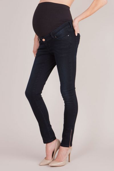 Maternity Jeans with Zipper Detail