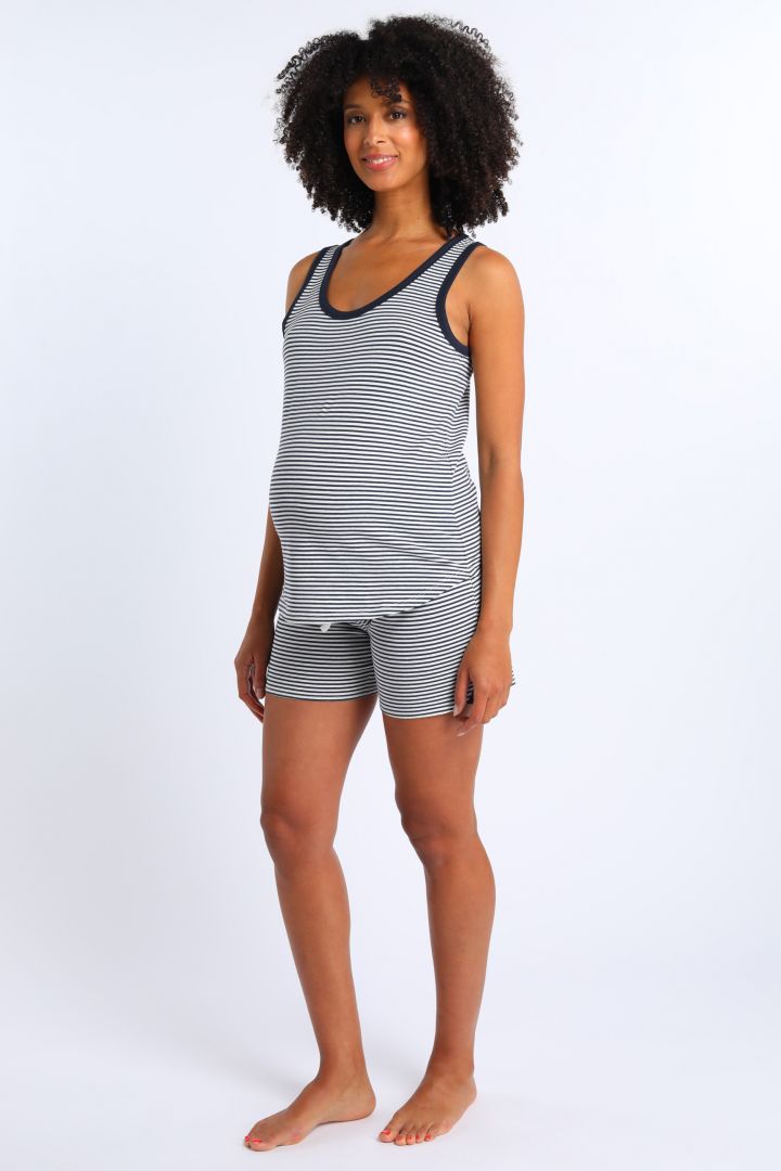 Striped Maternity Shorts in Organic Cotton