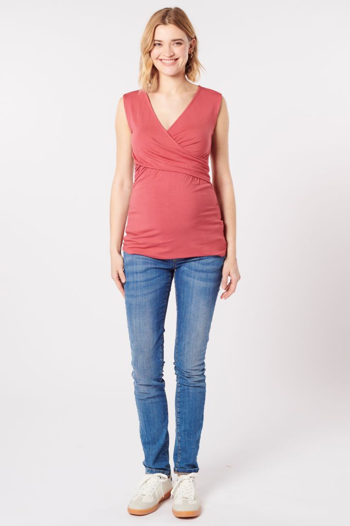 Eco Viscose Cross-Over Maternity and Nursing Top berry