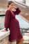 Preview: Festive Maternity Dress in Wrap Style with Pleats bordeaux