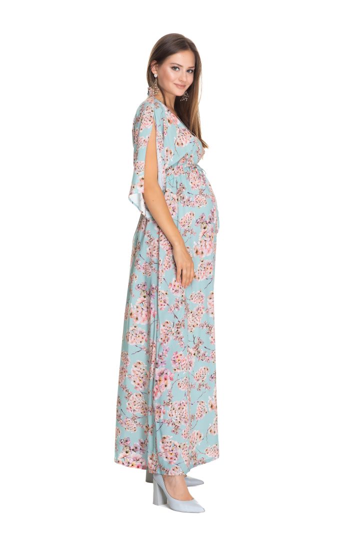 Maxi Maternity Dress Cherry Blossoms