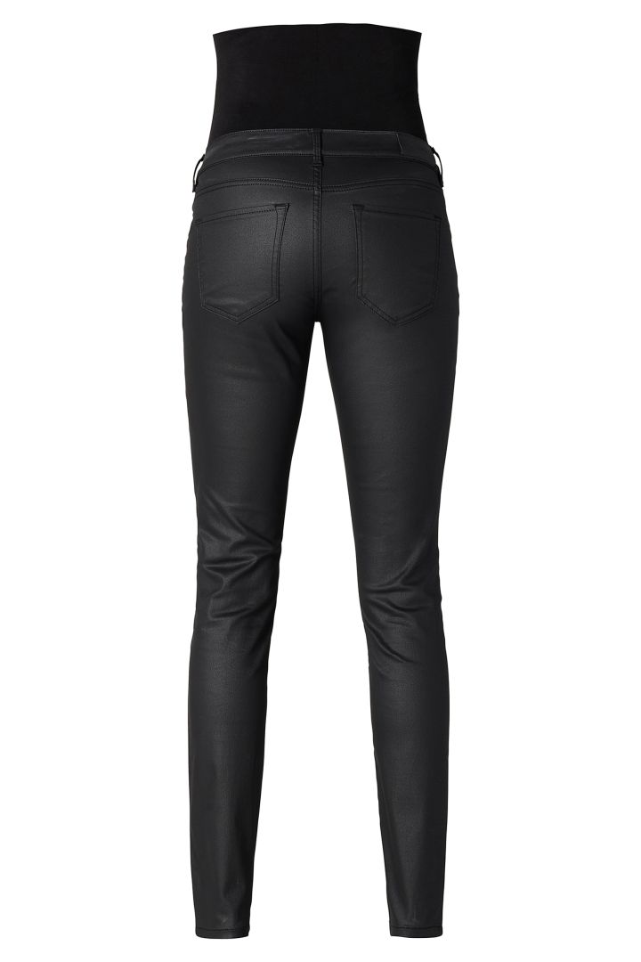 Skinny Maternity Trousers with Shiny Coating