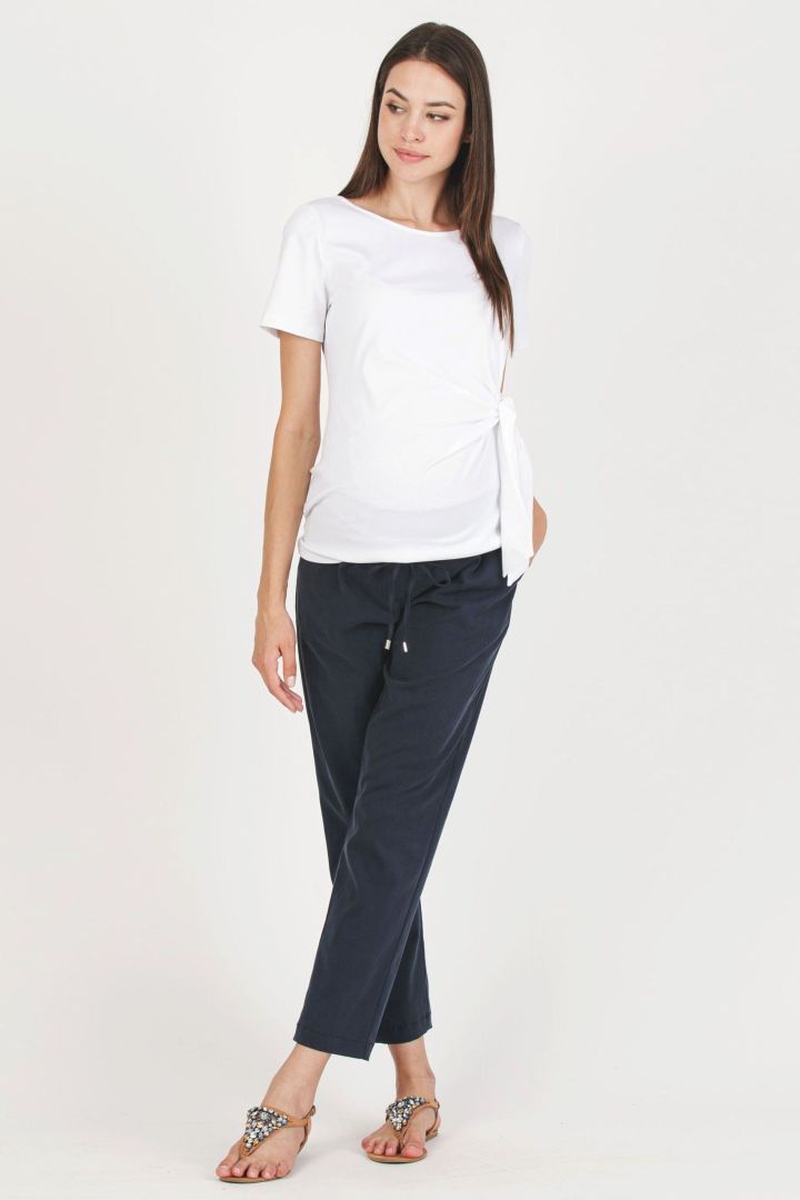 Maternity Shirt with Knot Detail white