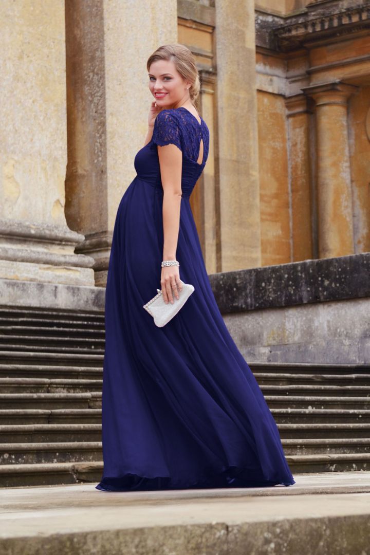 Chiffon Maternity Gown with lace back