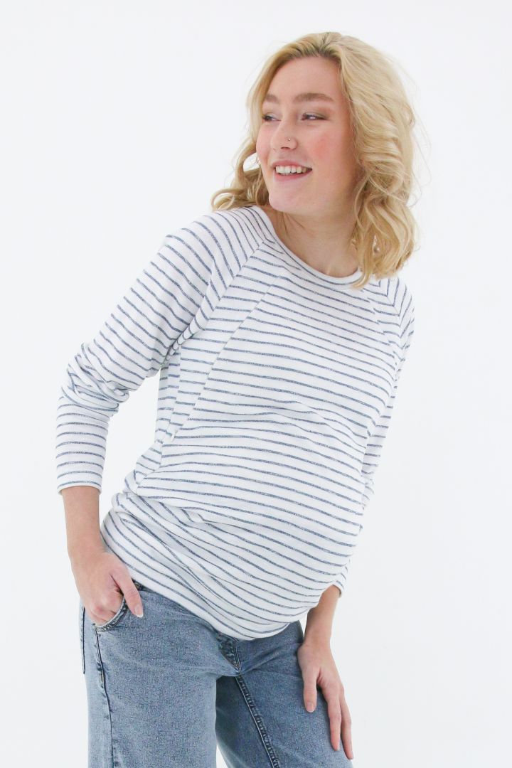 Breton Maternity and Nursing Shirt striped navy