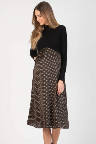 Maternity Dress with Polka Dots Skirt