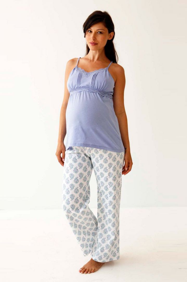 Purple maternity and nursing pyjamas