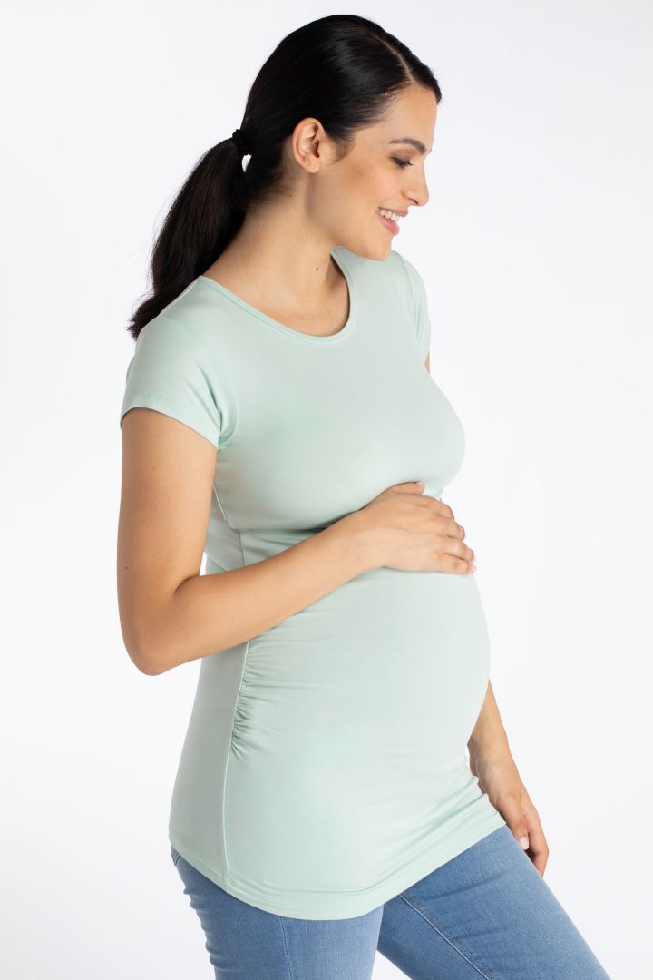 Livaeco Maternity Shirt with Gathers mint