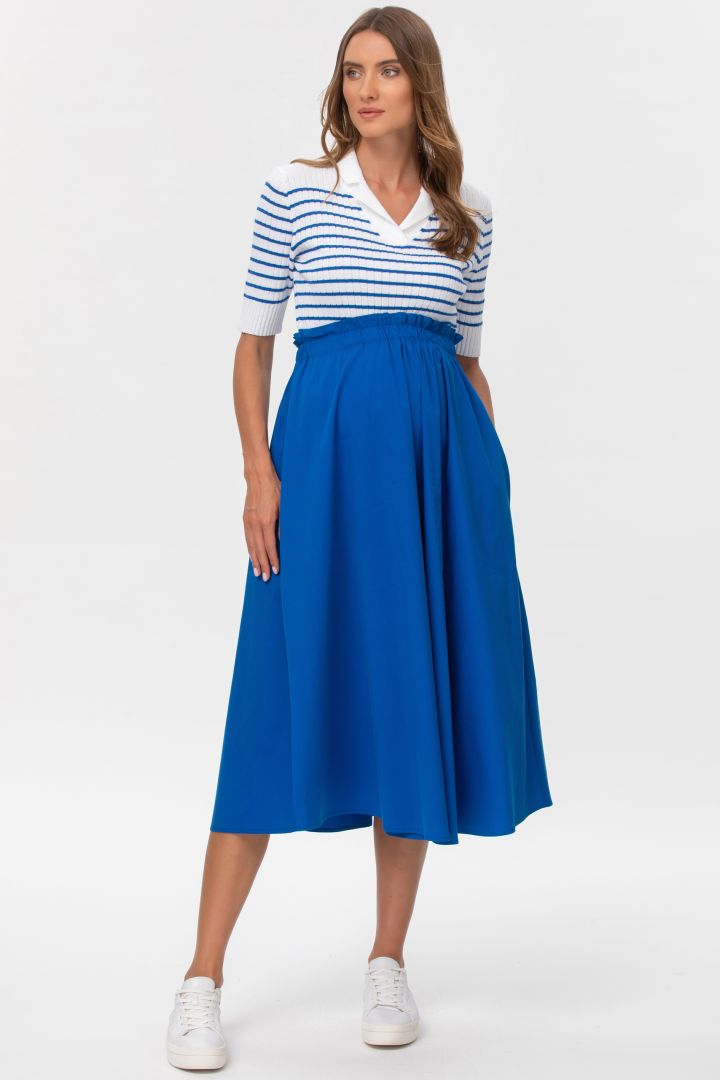 Midi Maternity Skirt blue