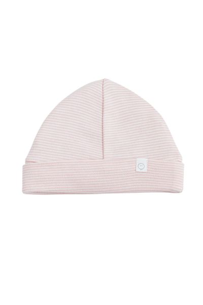 Organic striped baby hat pink